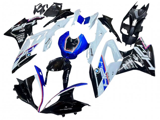 Kits Carénage Moto BMW S1000RR 2015-2016 - Blanc Bleu Noir Brillant