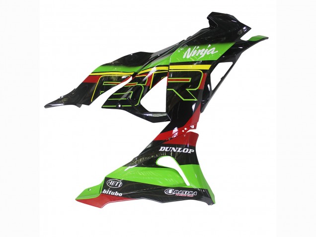 Carénages Moto Kawasaki ZX6R 2023-2025 - Vert Noir Rouge Jaune Dunlop