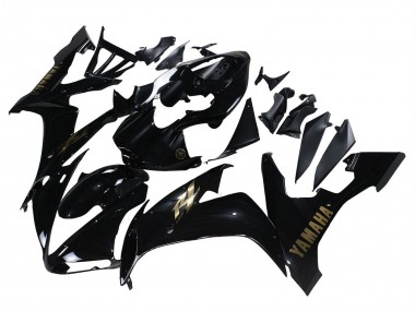 Carénages Moto Yamaha YZF 1000 R1 2004-2006 - Noir Brillant Or Décalque