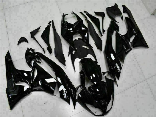 Carénages Moto Kawasaki ZX6R 2009-2012 - Noir Brillant Blanc Ninja