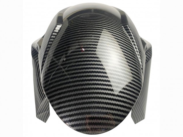 Carénages Moto Kawasaki ZX6R 2019-2022 - Blanc Noir Fibre de Carbone