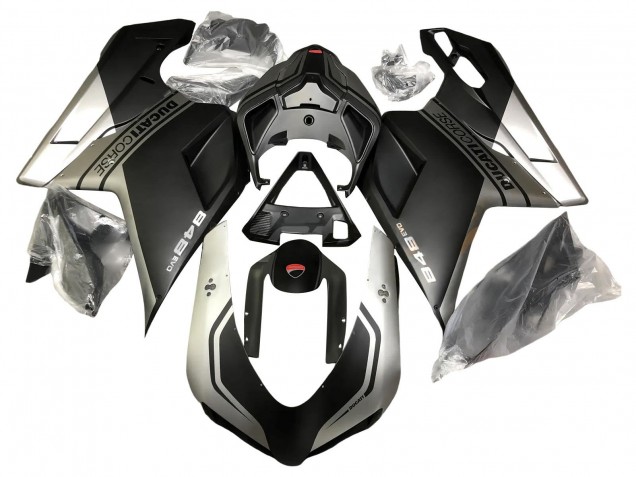 Carénages Moto Ducati 848 2007-2014 - Argent Noir Mat