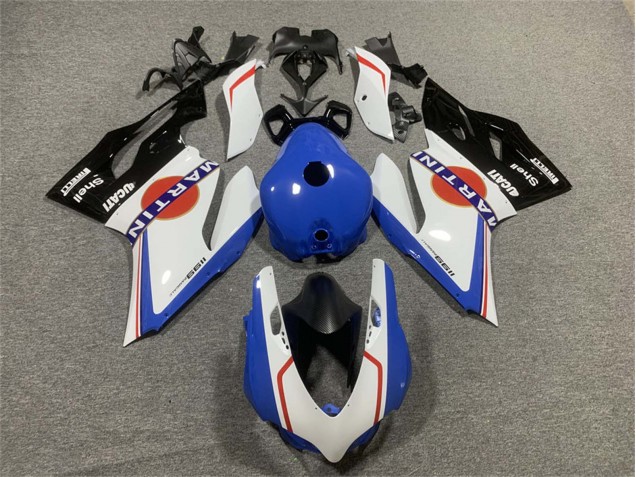 Carénages Moto Ducati Panigale 899/1199 2011-2014 - Blanc Bleu Noir Brillant Martini