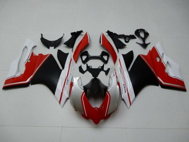 Carénages Moto Ducati 1199 2011-2014 - Blanc Rouge Noir Mat