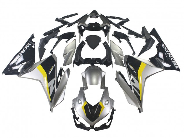 Carénages Moto Honda CBR500R 2022-2023 - Argent Jaune Noir Brillant