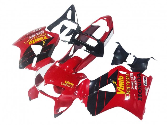 Carénages Moto Honda VFR 800 1998-2001 - Rouge Blanc Noir Brillant Vimto