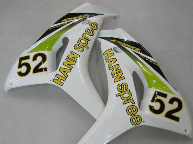 Carénages Moto Honda CBR1000RR 2006-2007 - Blanc Vert Noir Brillant Hannspree 52