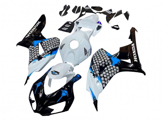 Carénage Moto Honda CBR1000RR 2006-2007 - Blanc Bleu Noir Brillant