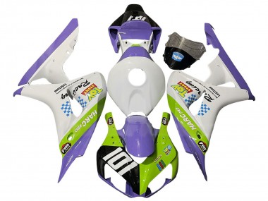 Carénages Moto Honda CBR1000RR 2006-2007 - Blanc Violet Vert Noir Brillant