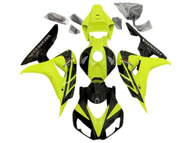 Carénages Moto Honda CBR1000RR 2006-2007 - Jaune Noir Brillant