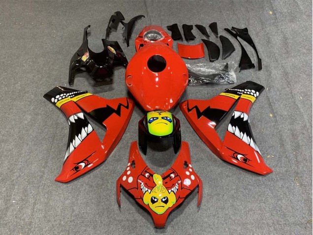 Carénages Moto Honda CBR1000RR 2008-2011 - Rouge Jaune Noir Brillant Requin