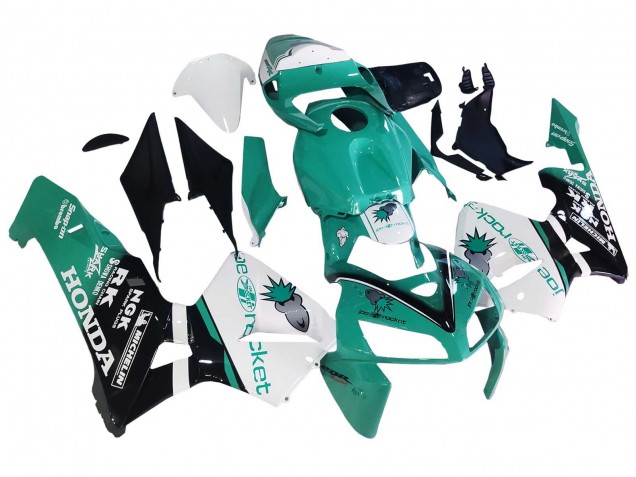 Carénages Moto Honda CBR600RR 2005-2006 - Vert Clair Blanc Noir Brillant Joe Rocket