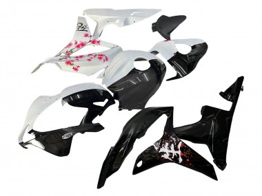 Carénages Moto Honda CBR600RR 2007-2008 - Blanc Fleur de cerisier Noir Brillant Diviser