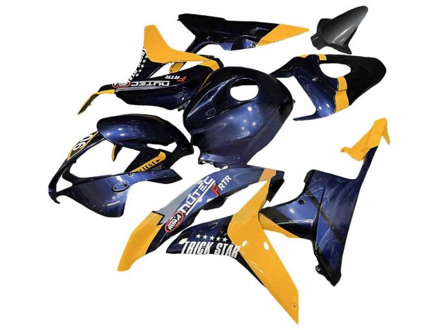 Carénages Moto Honda CBR600RR 2007-2008 - Orange Bleu Foncé Trick Star 06