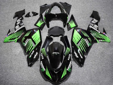 Carénages Moto Kawasaki ZX10R 2006-2007 - Noir Brillant Vert
