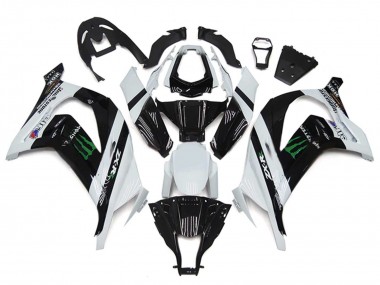 Carénages Moto Kawasaki ZX10R 2011-2015 - Blanc Noir Brillant Vert Monstre