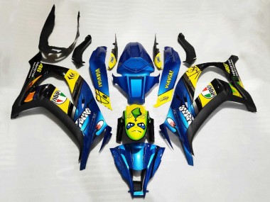 Carénages Moto Kawasaki ZX10R 2011-2015 - Bleu Jaune Noir Requin