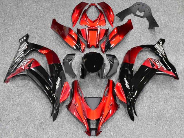 Carénages Moto Kawasaki ZX10R 2016-2020 - Rouge Noir Brillant
