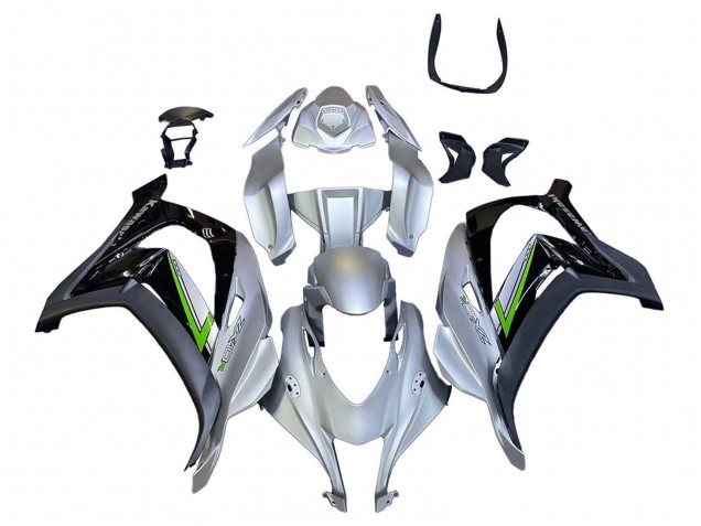 Carénage Moto Kawasaki ZX10R 2016-2020 - Argent Vert Noir
