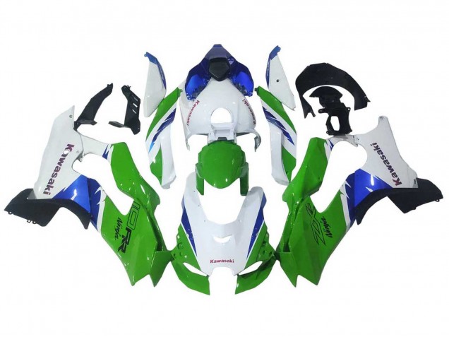 Carénages Moto Kawasaki ZX10R 2021-2025 - Blanc Vert Bleu Noir