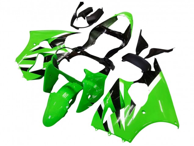 Carénages Moto Kawasaki ZX6R 2000-2002 - Vert Blanc Noir
