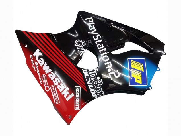 Carénages Moto Kawasaki ZX6R 2000-2002 - Noir Brillant Rouge Bleu Rouge PlayStation 2