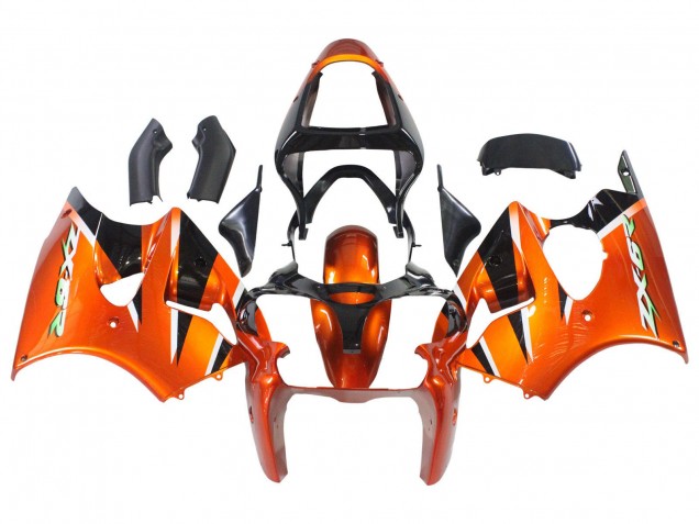 Carénages Moto Kawasaki ZX6R 2000-2002 - Orange Noir