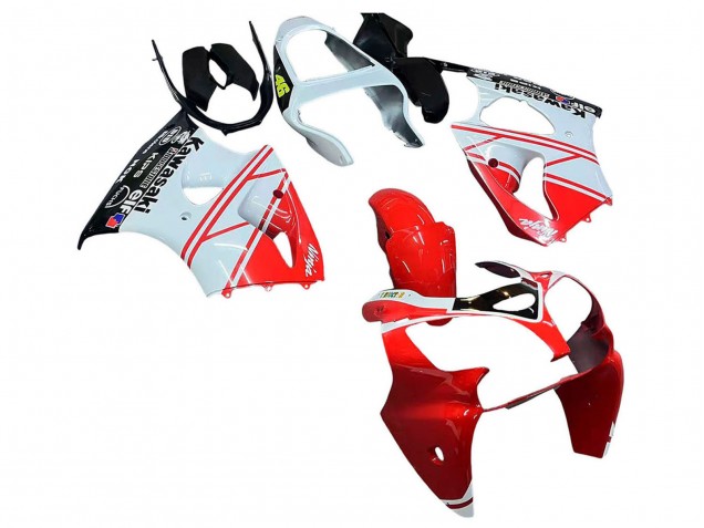 Carénages Moto Kawasaki ZX6R 2000-2002 - Blanc Rouge Noir