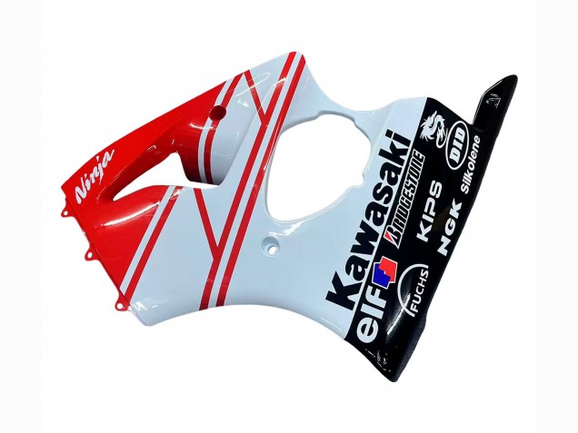 Carénages Moto Kawasaki ZX6R 2000-2002 - Blanc Rouge Noir