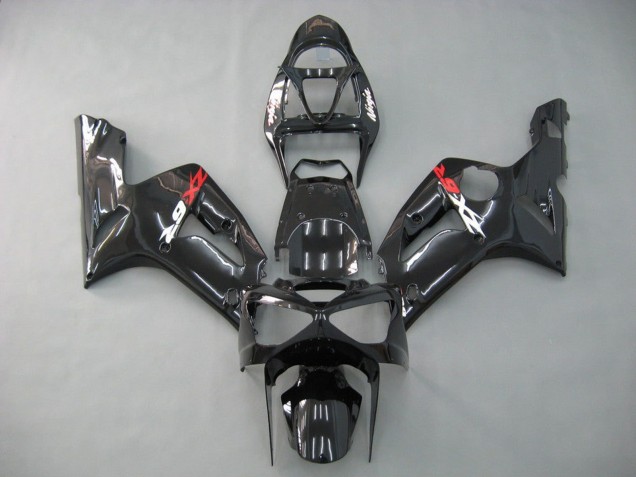 Carénages Moto Kawasaki ZX6R 2003-2004 - Noir Brillant