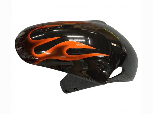 Carénages Moto Suzuki GSXR1000 2000-2002 - Noir Brillant Orange Flamme