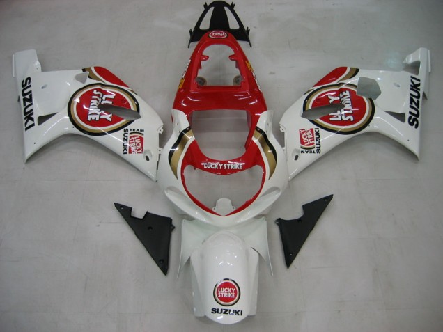 Carénages Moto Suzuki GSXR1000 2000-2002 - Blanc Rouge Lucky Strike