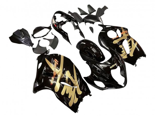 Carénages Moto Suzuki GSXR 1300 Hayabusa 1996-2007 - Noir Brillant Or Hayabusa