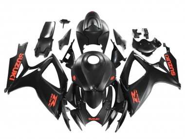 Carénages Moto Suzuki GSXR 600 / GSXR 750 2004-2005 - Noir Mat Rouge Décalque