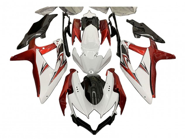 Carénages Moto Suzuki GSXR 600 / GSXR 750 2008-2010 - Blanc Orange Noir Brillant