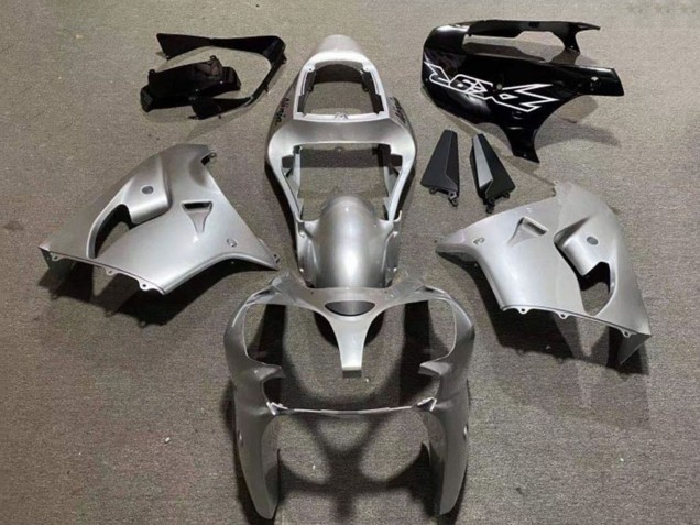 Carénages Moto Kawasaki ZX9R 2002-2003 - Argent Noir Brillant