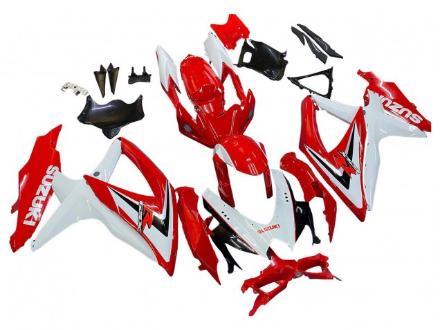 Carénages Moto Suzuki GSXR 600 / GSXR 750 2008-2010 - Blanc Rouge Noir