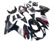 Carénages Moto Suzuki GSXR 600 / GSXR 750 2011-2024 - Noir Brillant Fibre de Carbone Forgée Argent Rouge
