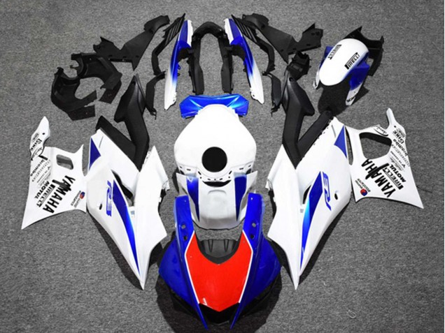 Carénages Moto Yamaha YZF R3/R25 2022-2024 - Blanc Bleu Rouge Noir Motul