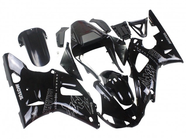Carénages Moto Yamaha YZF 1000 R1 2000-2001 - Noir Brillant Blanc Monstre Motul