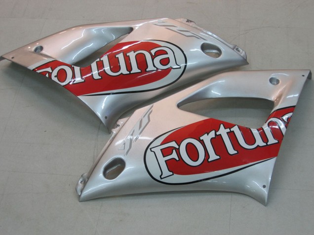 Carénages Moto Yamaha YZF 1000 R1 2000-2001 - Argent Rouge Fortuna Motul