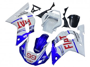 Carénages Moto Yamaha YZF 600 R6 1998-2002 - Blanc Bleu Rouge Fiat 99
