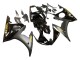 Carénages Moto Yamaha YZF R6S 2006-2009 - Noir Brillant Noir Mat Or Décalque