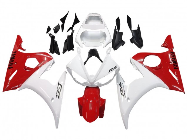 Carénages Moto Yamaha YZF 600 R6 2005 - Blanc Rouge