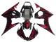 Carénages Moto Yamaha YZF 600 R6 2005 - Noir Rouge Flamme