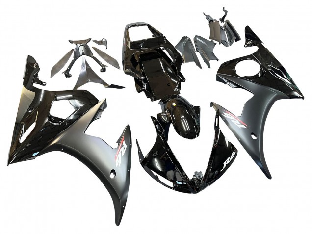 Carénages Moto Yamaha YZF 600 R6 2005 - Noir Brillant Noir Mat Or