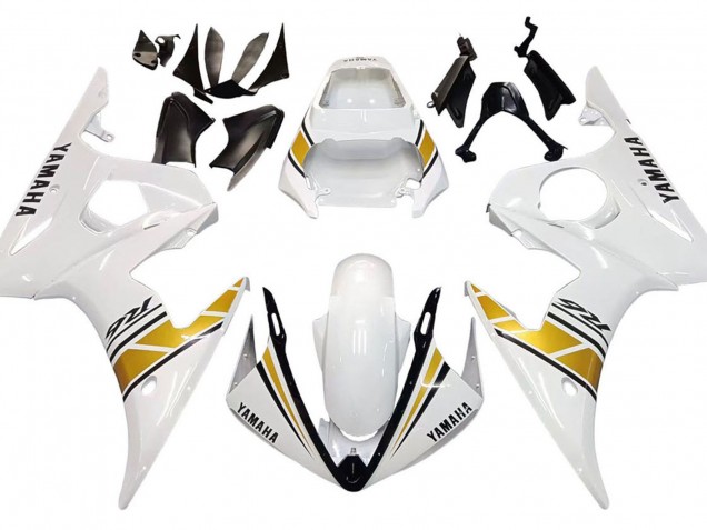 Carénages Moto Yamaha YZF 600 R6 2005 - Blanc Or Noir