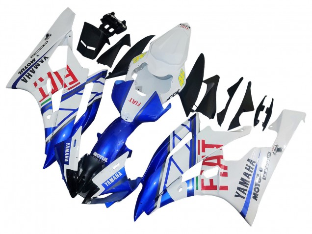 Carénages Moto Yamaha YZF 600 R6 2006-2007 - Blanc Bleu Rouge Fiat Motul Michelin