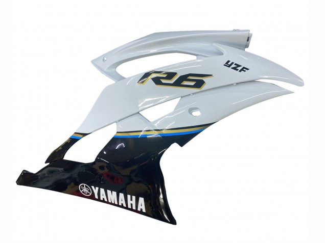 Carénage Moto Yamaha YZF 600 R6 2008-2016 - Blanc Bleu Noir Brillant