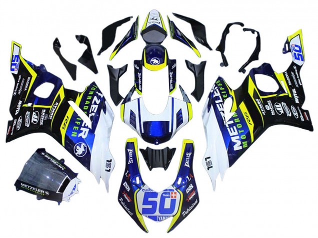 Carénages Moto Yamaha YZF 600 R6 2017-2023 - Blanc Jaune Bleu